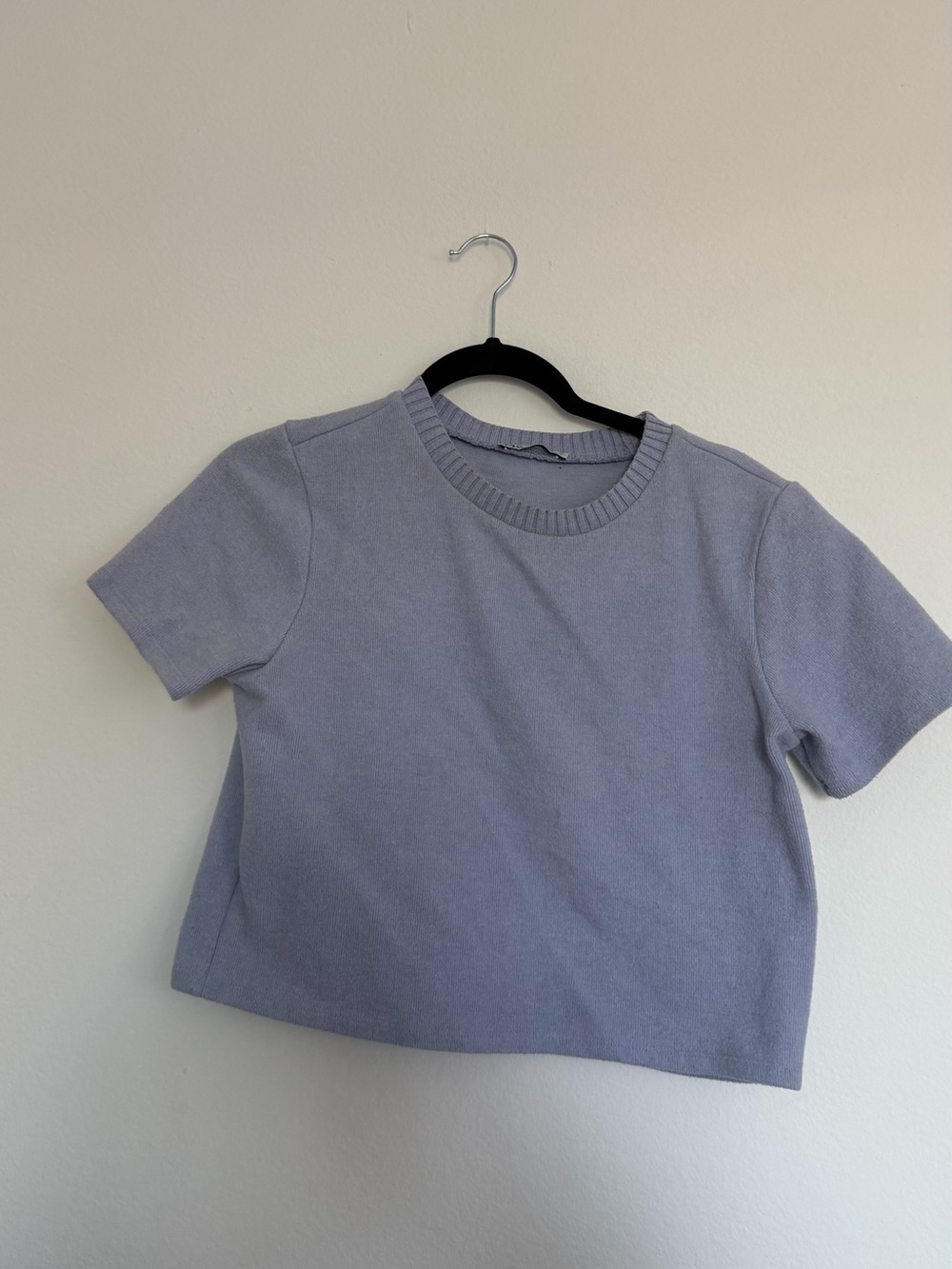 Zara Lavender Short Sleeve Cropped Top